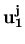 $ \bf u_{1}^{j}$