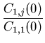 $\displaystyle {\frac{C_{1,j}(0)}{C_{1,1}(0)}}$